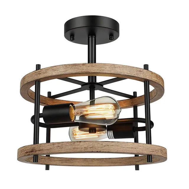 Vintage - Deckenlampe aus Holz