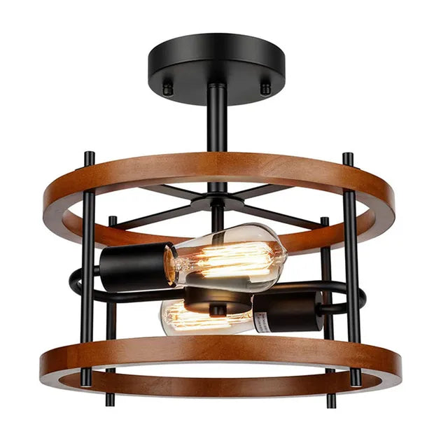 Vintage - Deckenlampe aus Holz