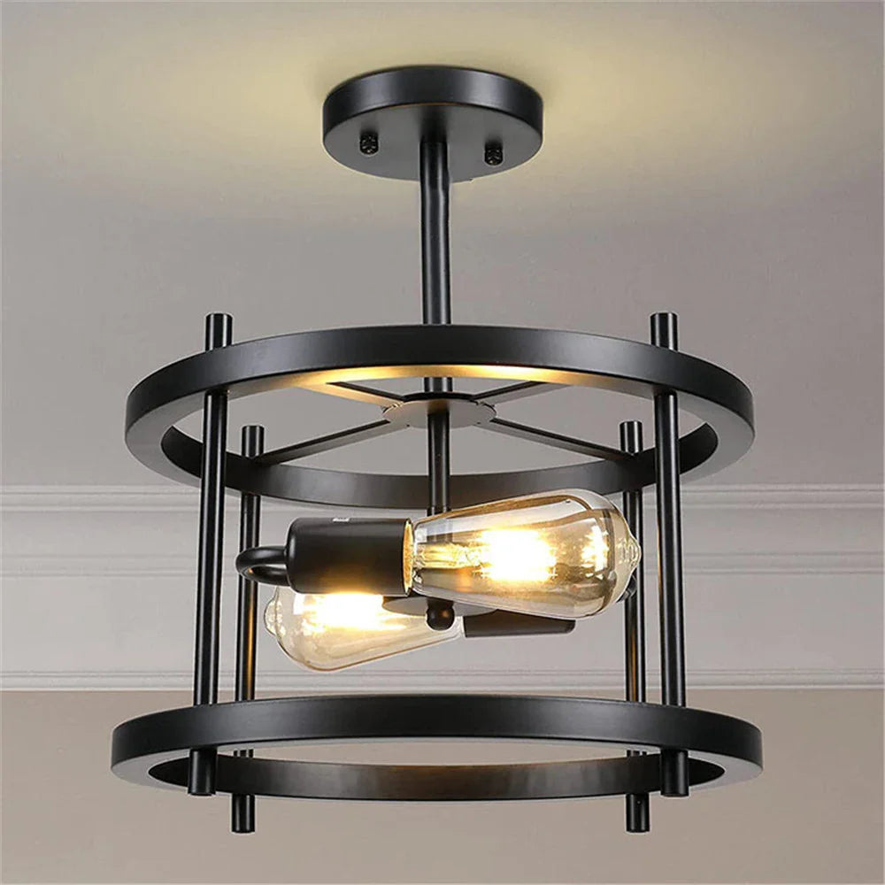 Vintage - Deckenlampe aus Holz