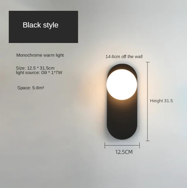 GildedGlimmer - Glaskugel Moderne Led Wandlampe