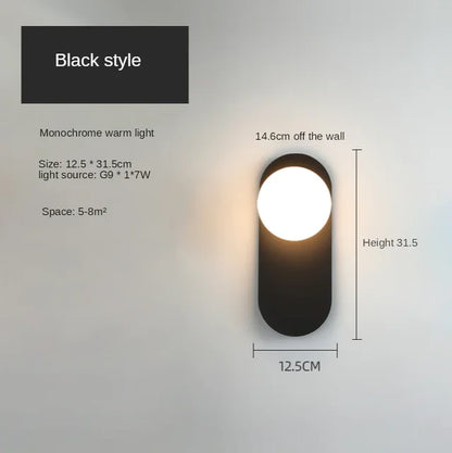 GildedGlimmer - Glaskugel Moderne Led Wandlampe