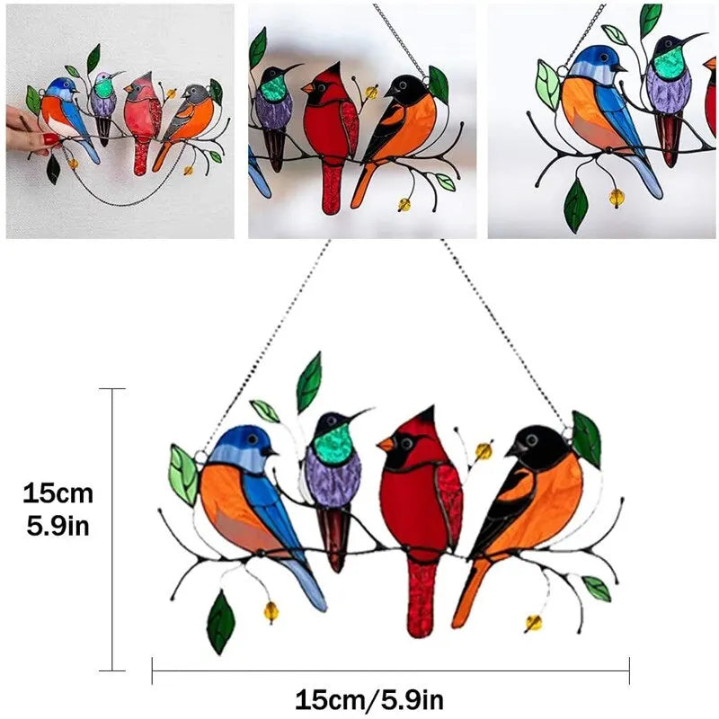 MiniAcrylic - Vogel-Glasbehang