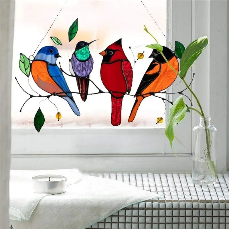 MiniAcrylic - Vogel-Glasbehang