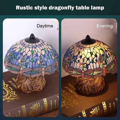 LuxeVintage - Libelle Glasmalerei Lampe