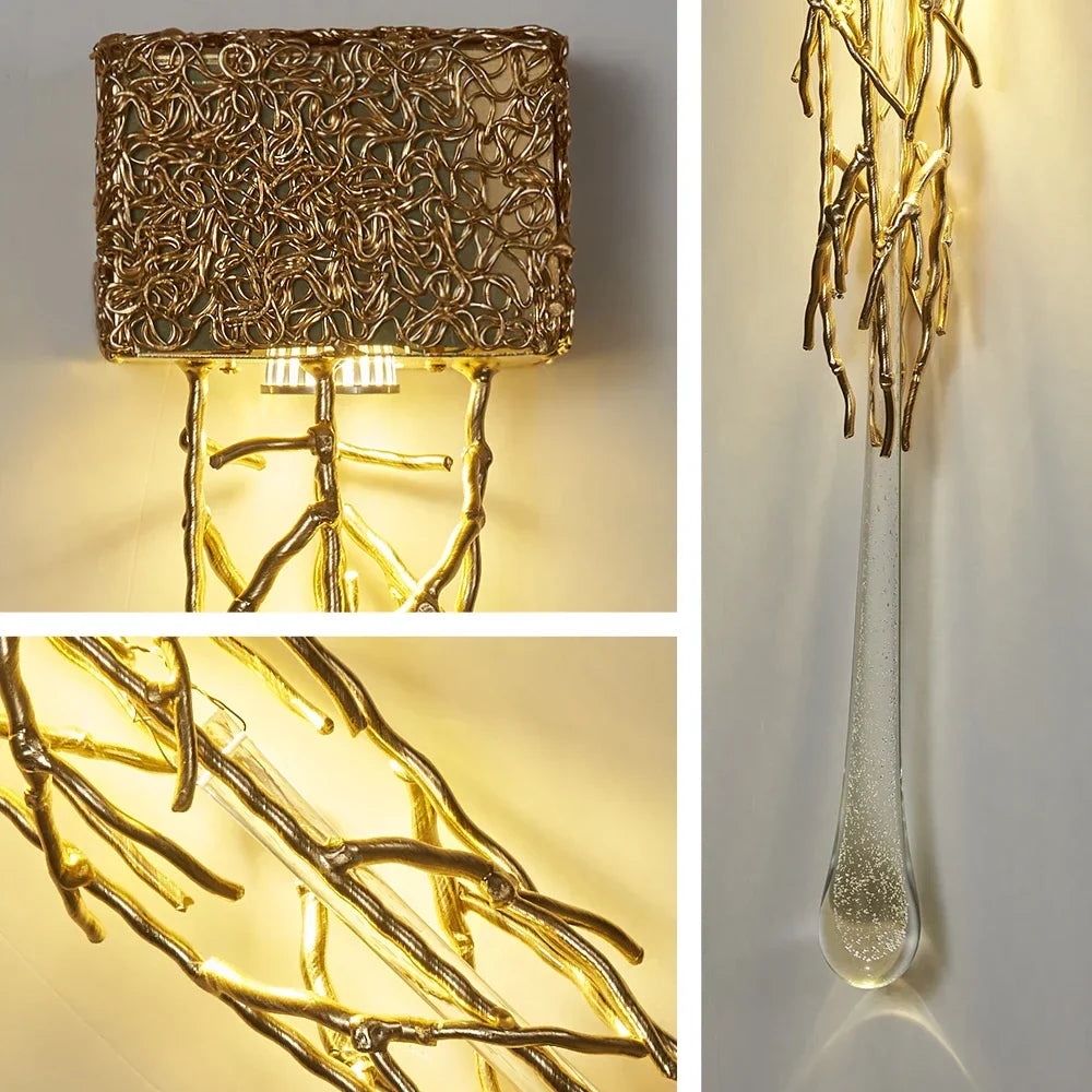 VintageGlimmer -  Kristall Wandlampe