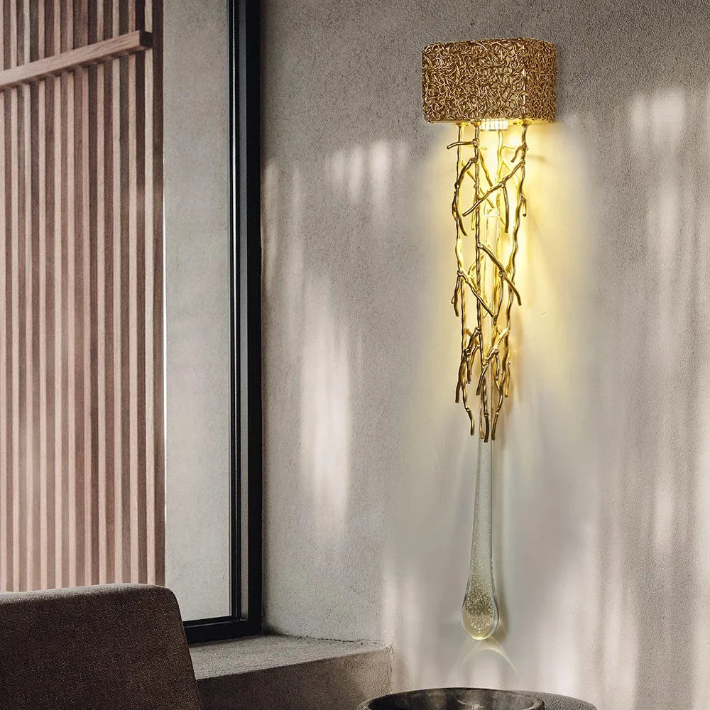 VintageGlimmer -  Kristall Wandlampe